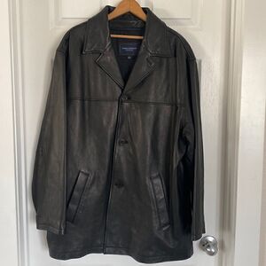 Daniel Cremieux Men’s Black Genuine Lamb Skin Leather Jacket Wool Lining Size L